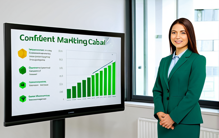 Successful Green Marketing Campaign Presentation**
"A confident green marketing professional, fully clothed in a modest business casual outfit, standing in front of a presentation screen showcasing positive environmental impact metrics and increased sales charts, modern office setting, professional attire, safe for work, perfect anatomy, natural proportions, high-quality rendering, family-friendly."
**